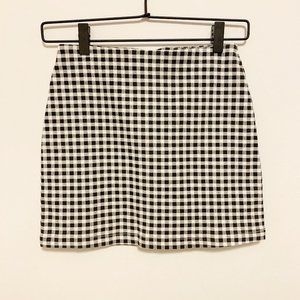 Forever 21 Black White Checkered Mini Skirt Size S